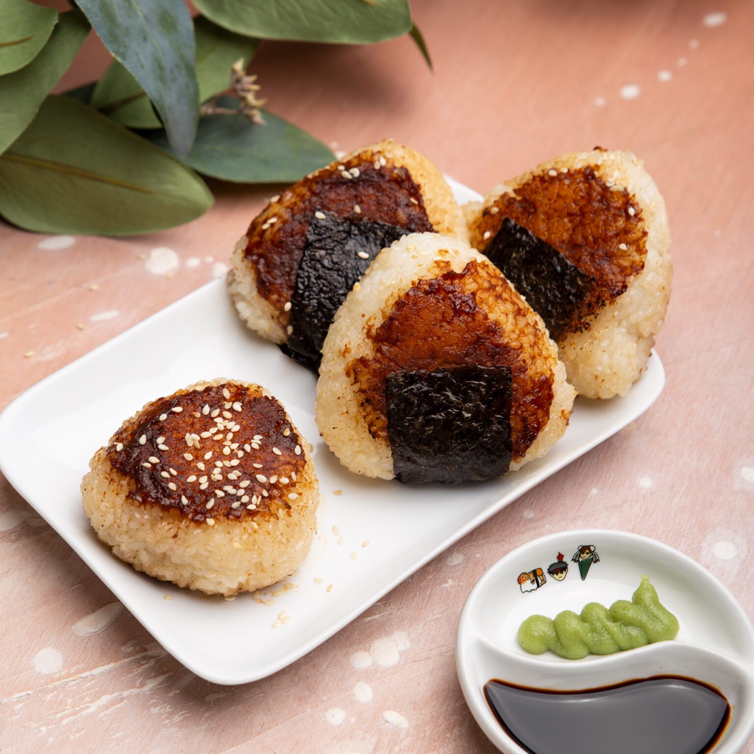 Grilled riceballs with miso, butter & soy sauce